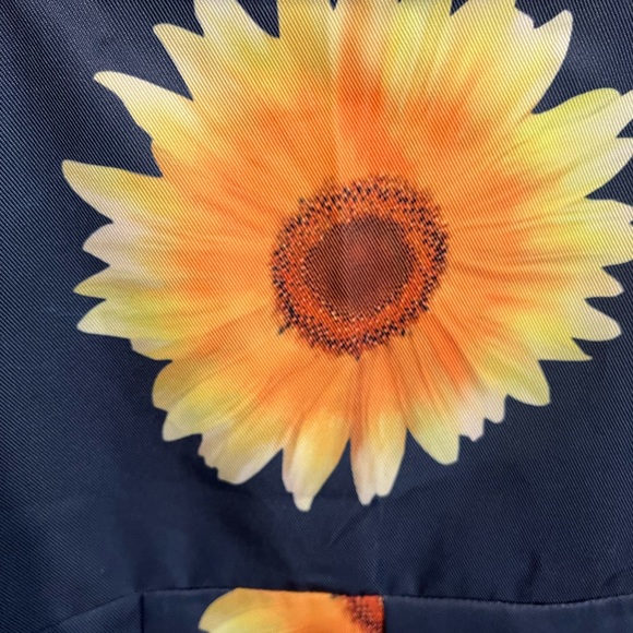 BLUE SUNFLOWER BIB SIDE ZIP COTTAGE CORE GRANNY CORE BOHO OVERALLS - Picture 6 of 13